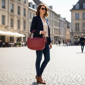 Coach Cherry Red Leather Hobo Bag